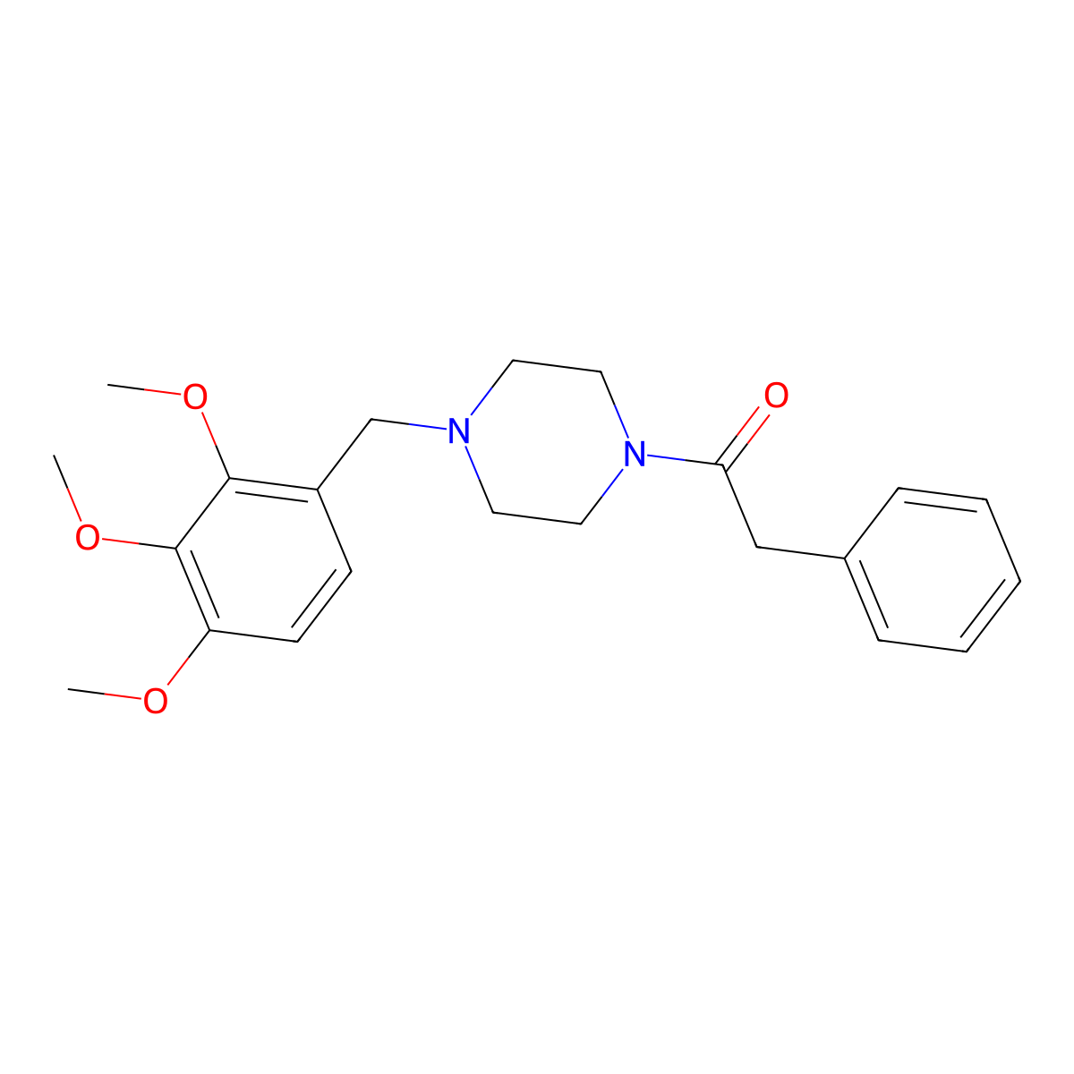 2-Phenyl-1-[4-[(2,3,4-trimethoxyphenyl)methyl]piperazin-1-yl]ethanone molecular structure, CAS 425389-61-3