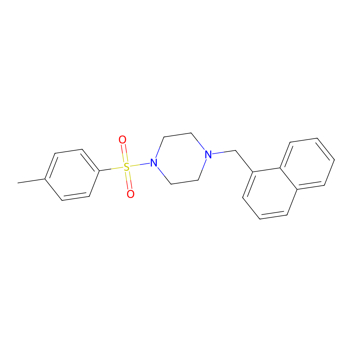 1-[(4-Methylphenyl)sulfonyl]-4-(1-naphthylmethyl)piperazine molecular structure, CAS 425389-67-9