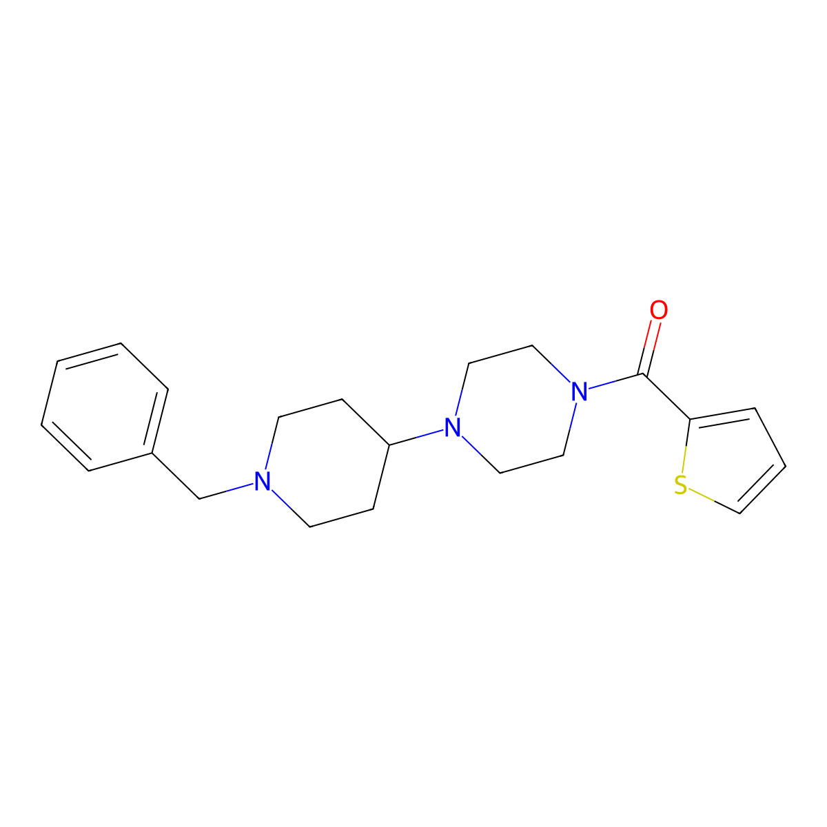 [4-(1-Benzylpiperidin-4-yl)piperazin-1-yl]-thiophen-2-ylmethanone molecular structure, CAS 425389-75-9