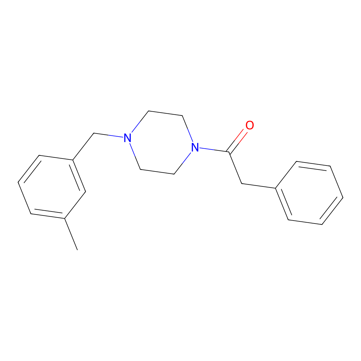 1-[4-(3-Methylbenzyl)piperazin-1-yl]-2-phenylethanone molecular structure, CAS 425389-77-1