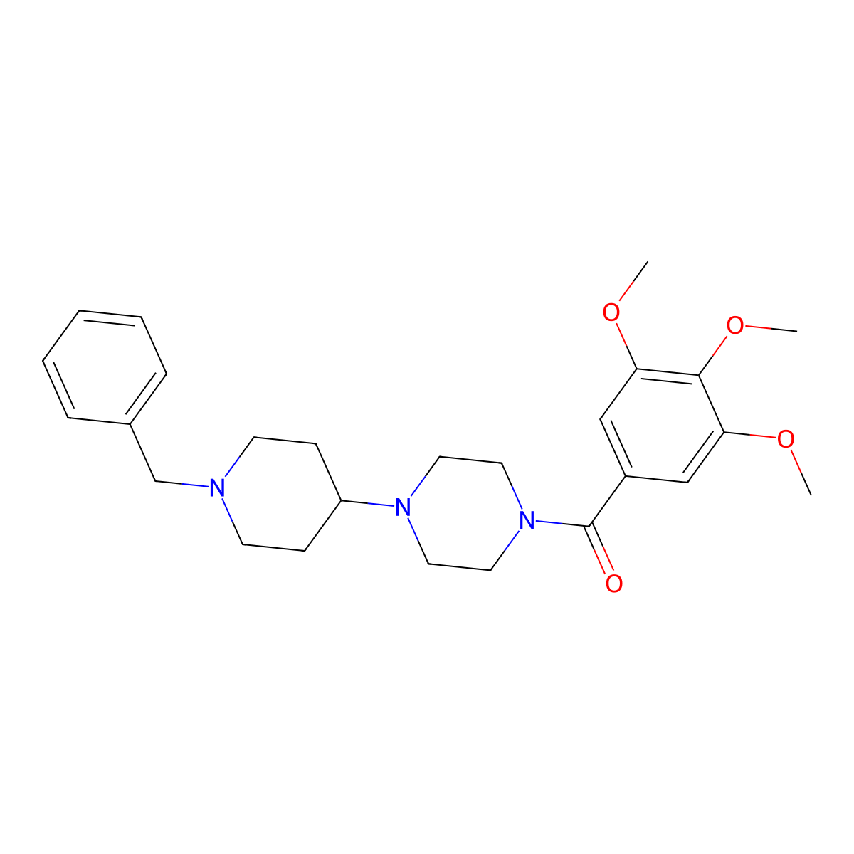 [4-(1-Benzylpiperidin-4-yl)piperazin-1-yl]-(3,4,5-trimethoxyphenyl)methanone molecular structure, CAS 425389-78-2