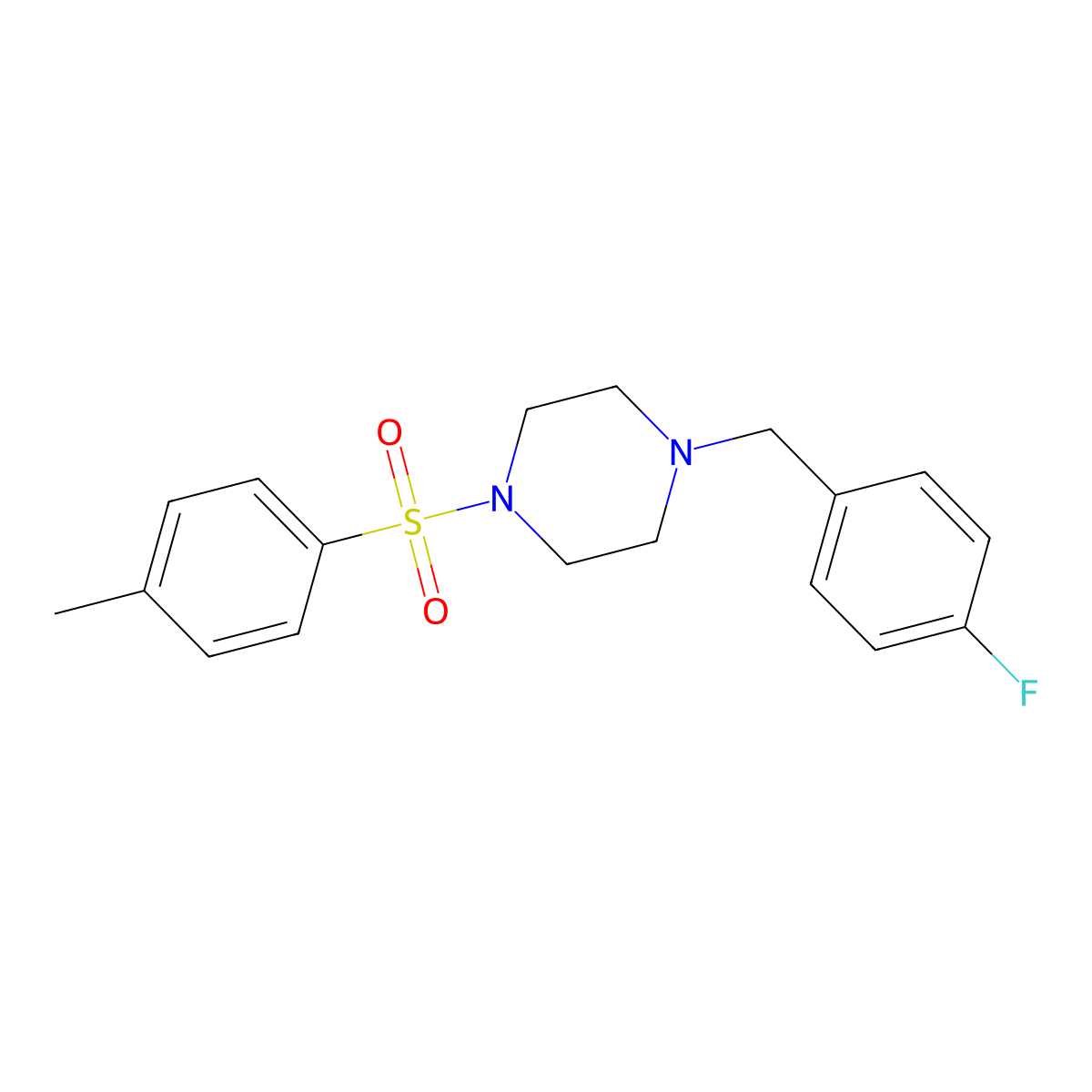 1-(4-Fluorobenzyl)-4-[(4-methylphenyl)sulfonyl]piperazine molecular structure, CAS 425390-01-8