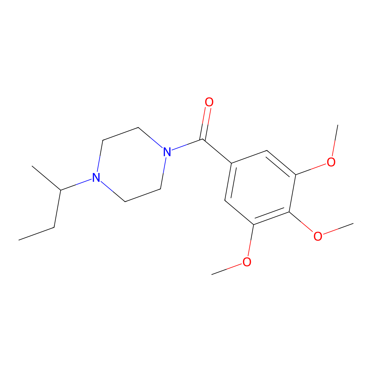 (4-Butan-2-ylpiperazin-1-yl)-(3,4,5-trimethoxyphenyl)methanone molecular structure, CAS 425390-03-0