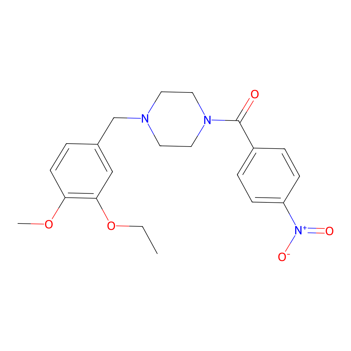 [4-(3-Ethoxy-4-methoxybenzyl)piperazin-1-yl](4-nitrophenyl)methanone molecular structure, CAS 425390-06-3