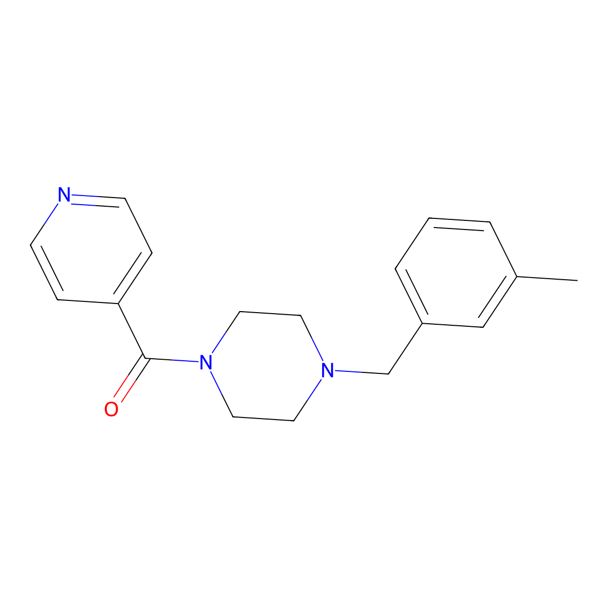 [4-[(3-Methylphenyl)methyl]piperazin-1-yl]-pyridin-4-ylmethanone molecular structure, CAS 425390-07-4