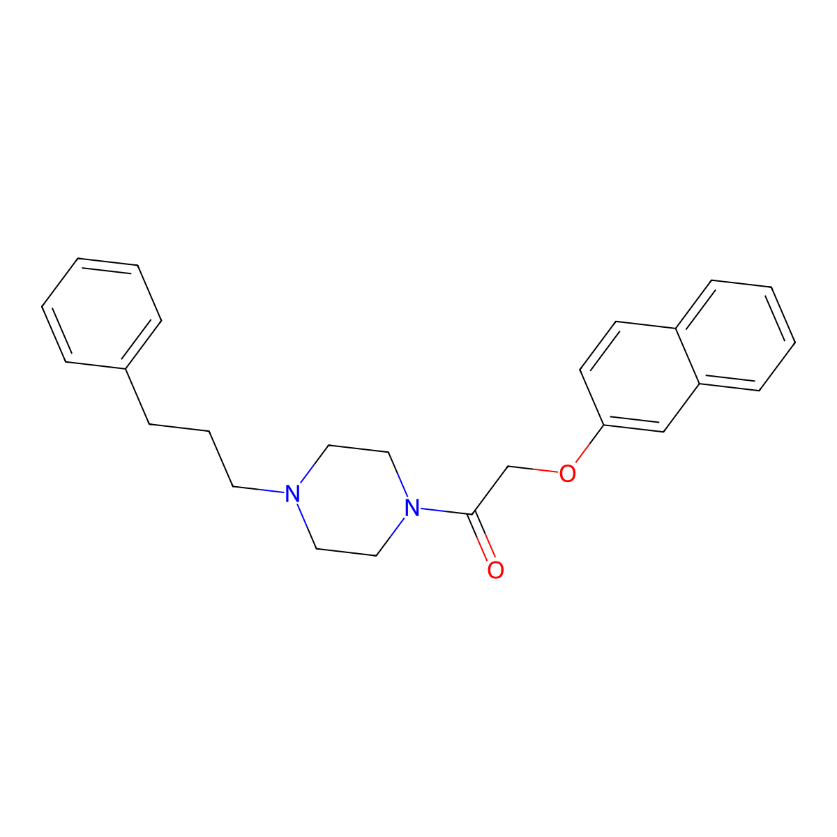 2-Naphthalen-2-yloxy-1-[4-(3-phenylpropyl)piperazin-1-yl]ethanone molecular structure, CAS 425390-08-5