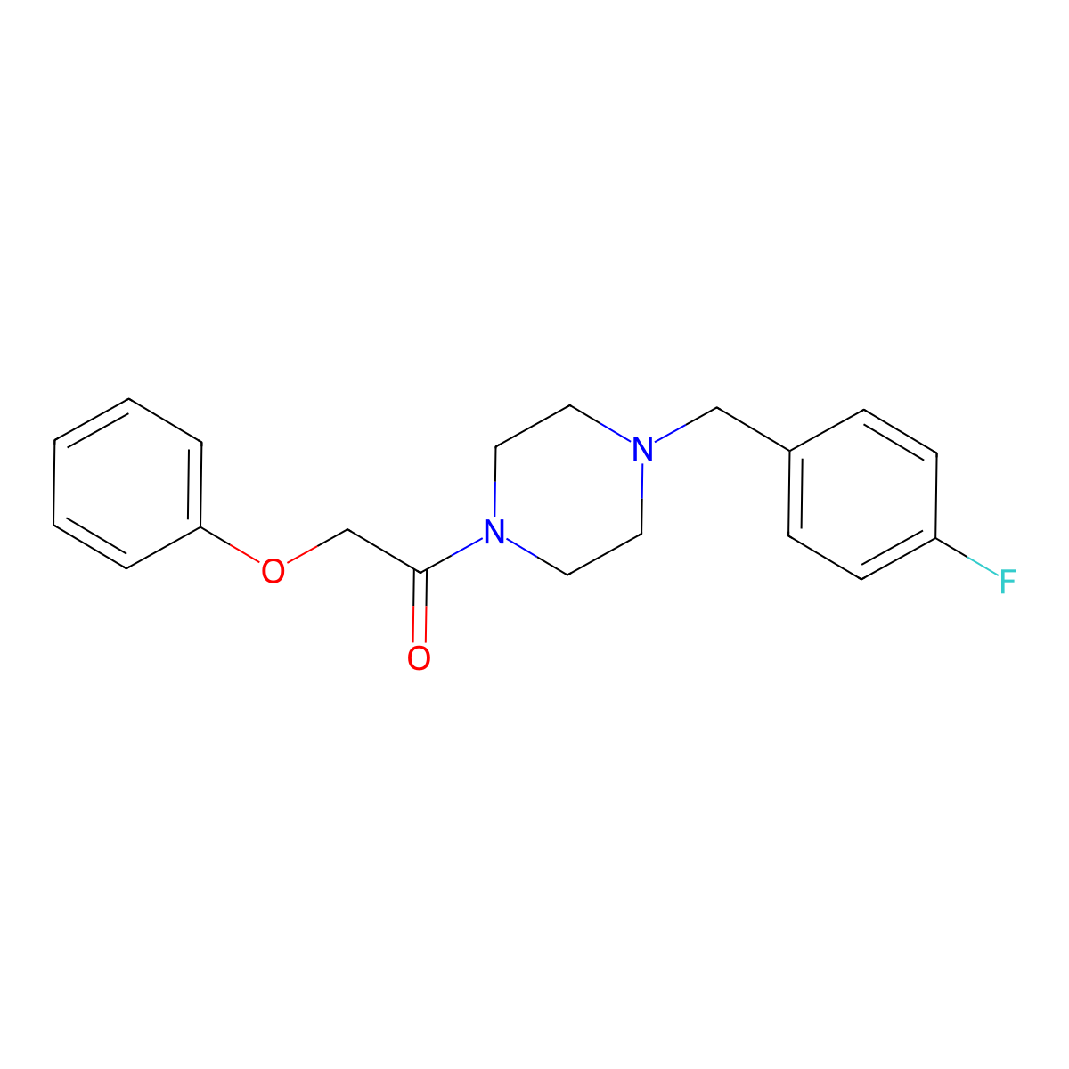 1-[4-(4-Fluorobenzyl)piperazin-1-yl]-2-phenoxyethanone molecular structure, CAS 425390-13-2