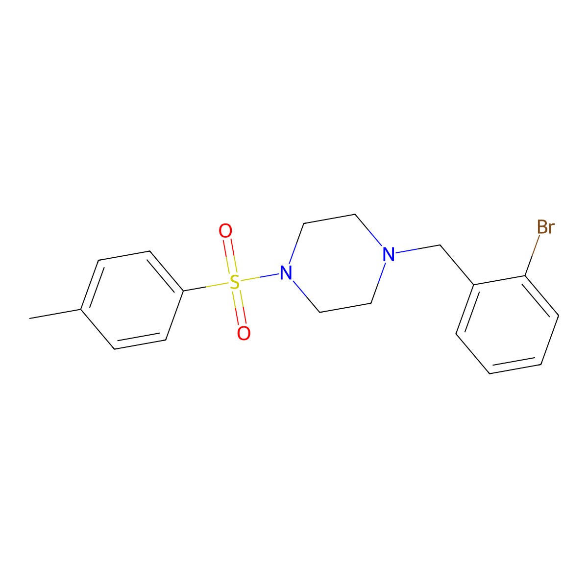 1-(2-Bromobenzyl)-4-[(4-methylphenyl)sulfonyl]piperazine molecular structure, CAS 425390-14-3