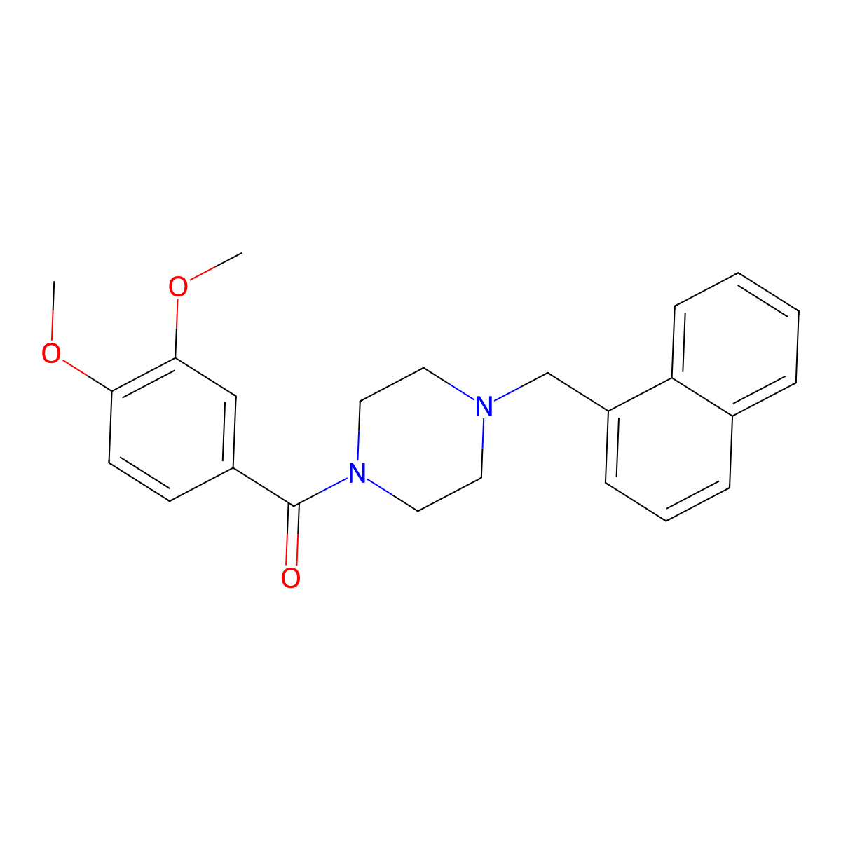 (3,4-Dimethoxyphenyl)-[4-(naphthalen-1-ylmethyl)piperazin-1-yl]methanone molecular structure, CAS 425390-15-4