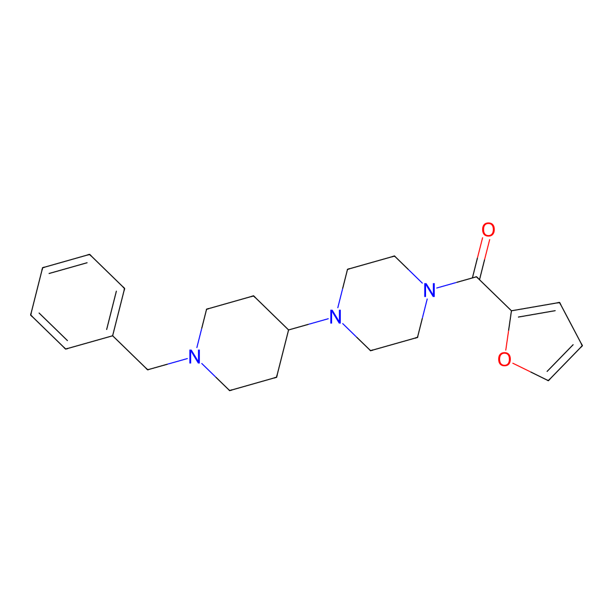 [4-(1-Benzylpiperidin-4-yl)piperazin-1-yl]-(furan-2-yl)methanone molecular structure, CAS 425390-16-5