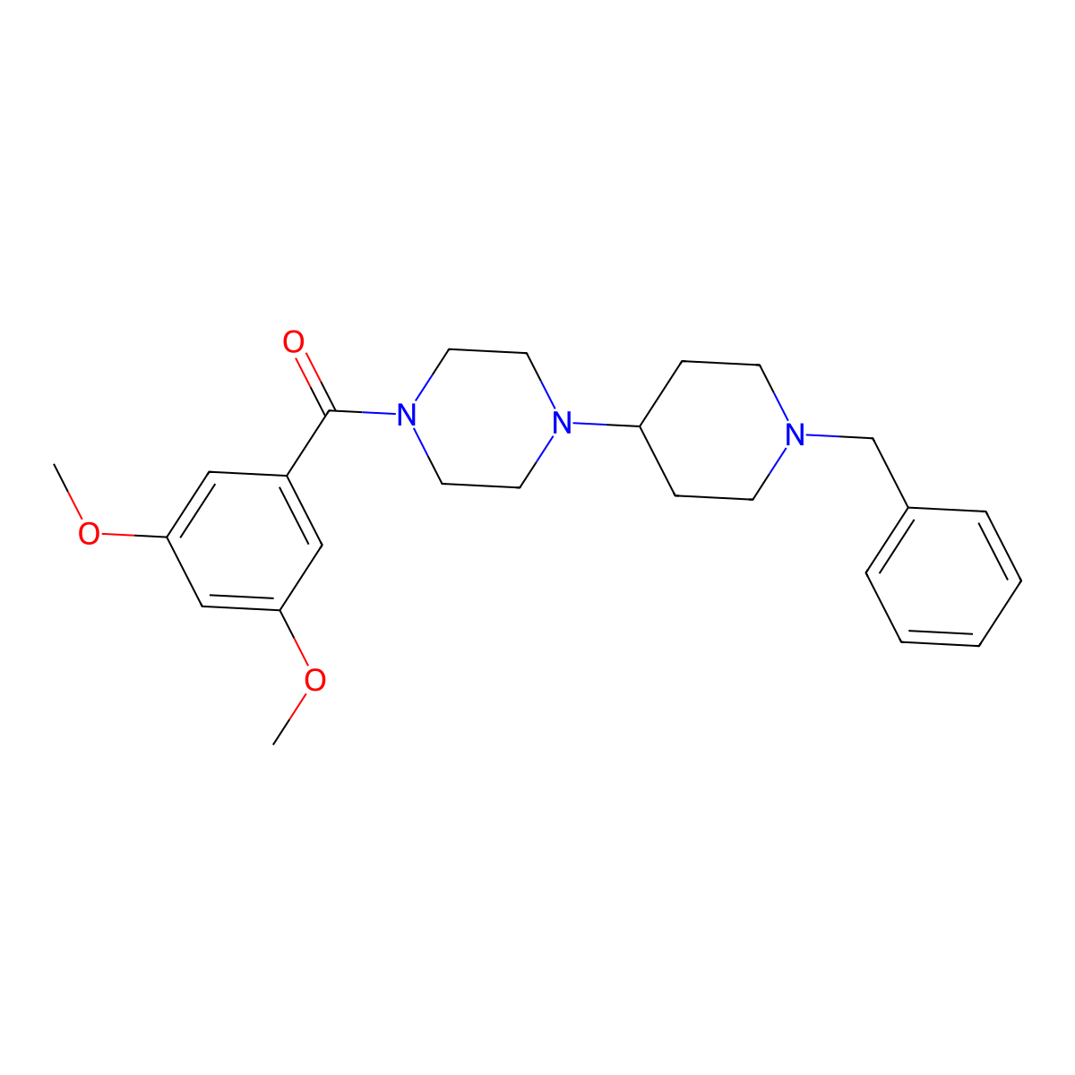 [4-(1-Benzylpiperidin-4-yl)piperazin-1-yl]-(3,5-dimethoxyphenyl)methanone molecular structure, CAS 425390-17-6