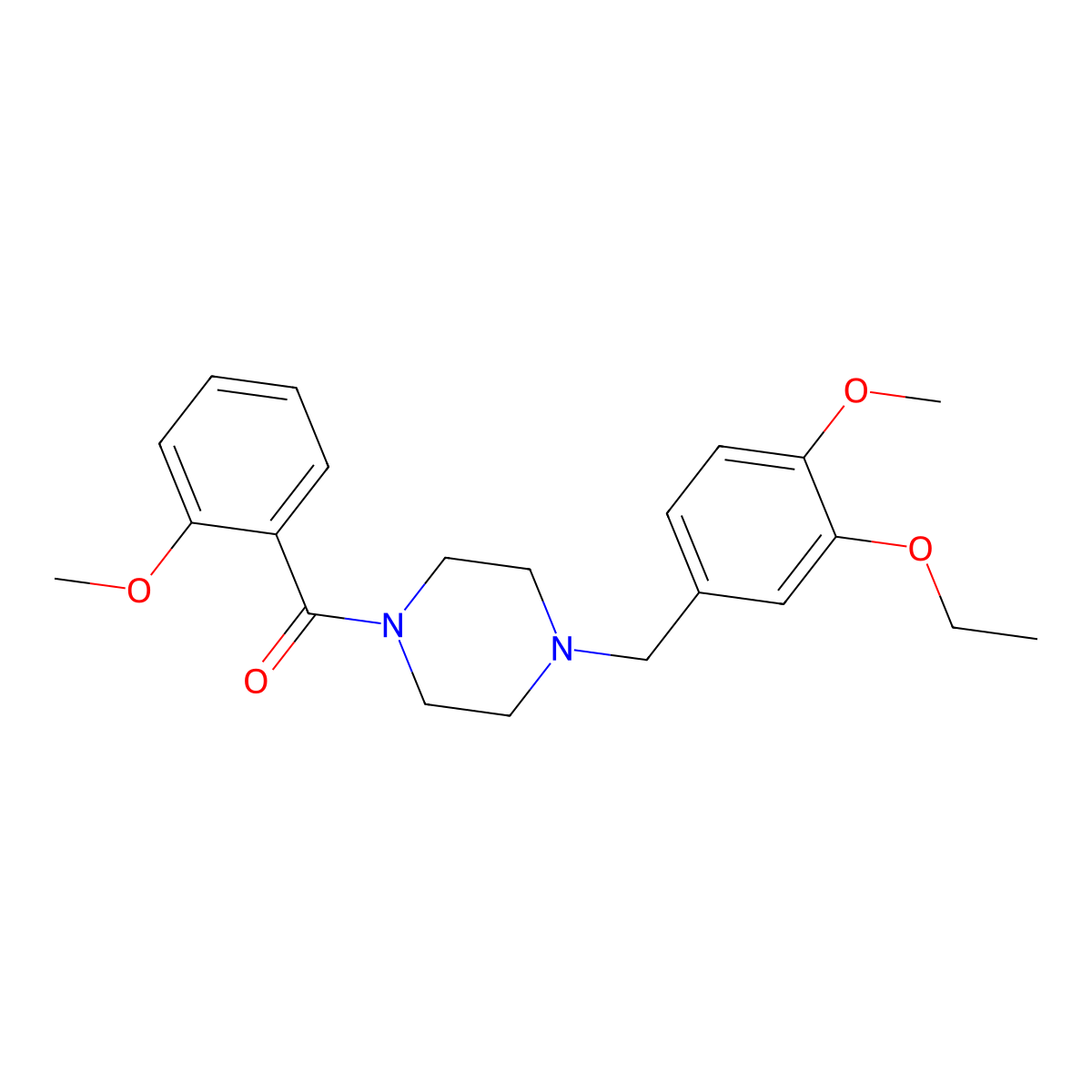 1-(3-Ethoxy-4-methoxybenzyl)-4-(2-methoxybenzoyl)piperazine molecular structure, CAS 425390-21-2