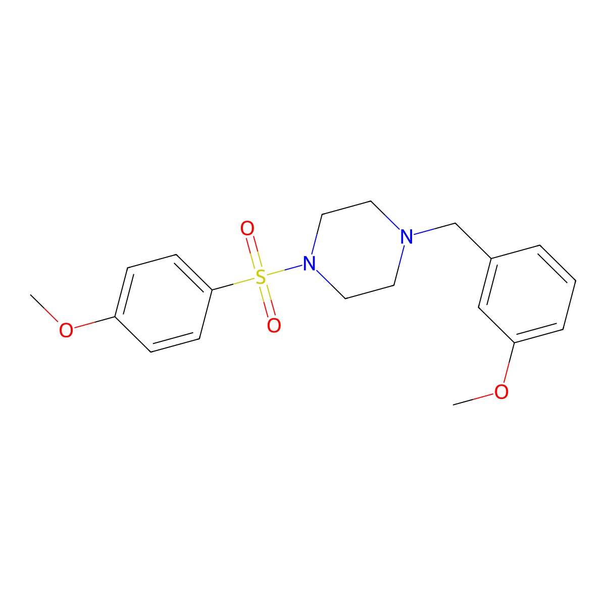 1-(3-Methoxybenzyl)-4-[(4-methoxyphenyl)sulfonyl]piperazine molecular structure, CAS 425390-35-8