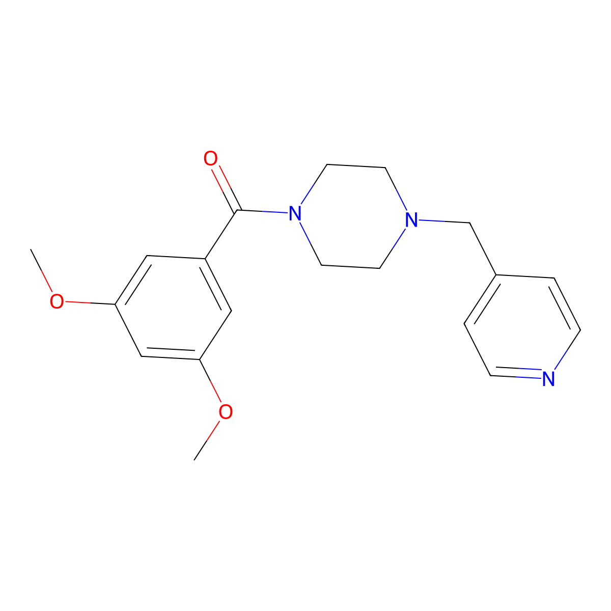 (3,5-Dimethoxyphenyl)-[4-(pyridin-4-ylmethyl)piperazin-1-yl]methanone molecular structure, CAS 425390-40-5