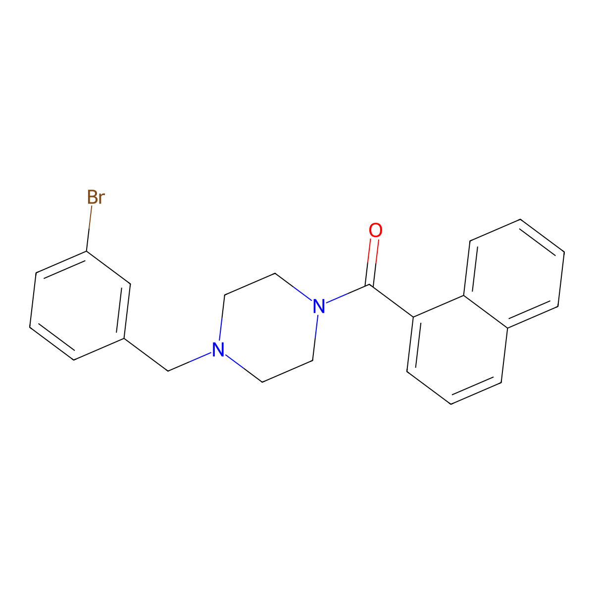 [4-[(3-Bromophenyl)methyl]piperazin-1-yl]-naphthalen-1-ylmethanone molecular structure, CAS 425390-44-9