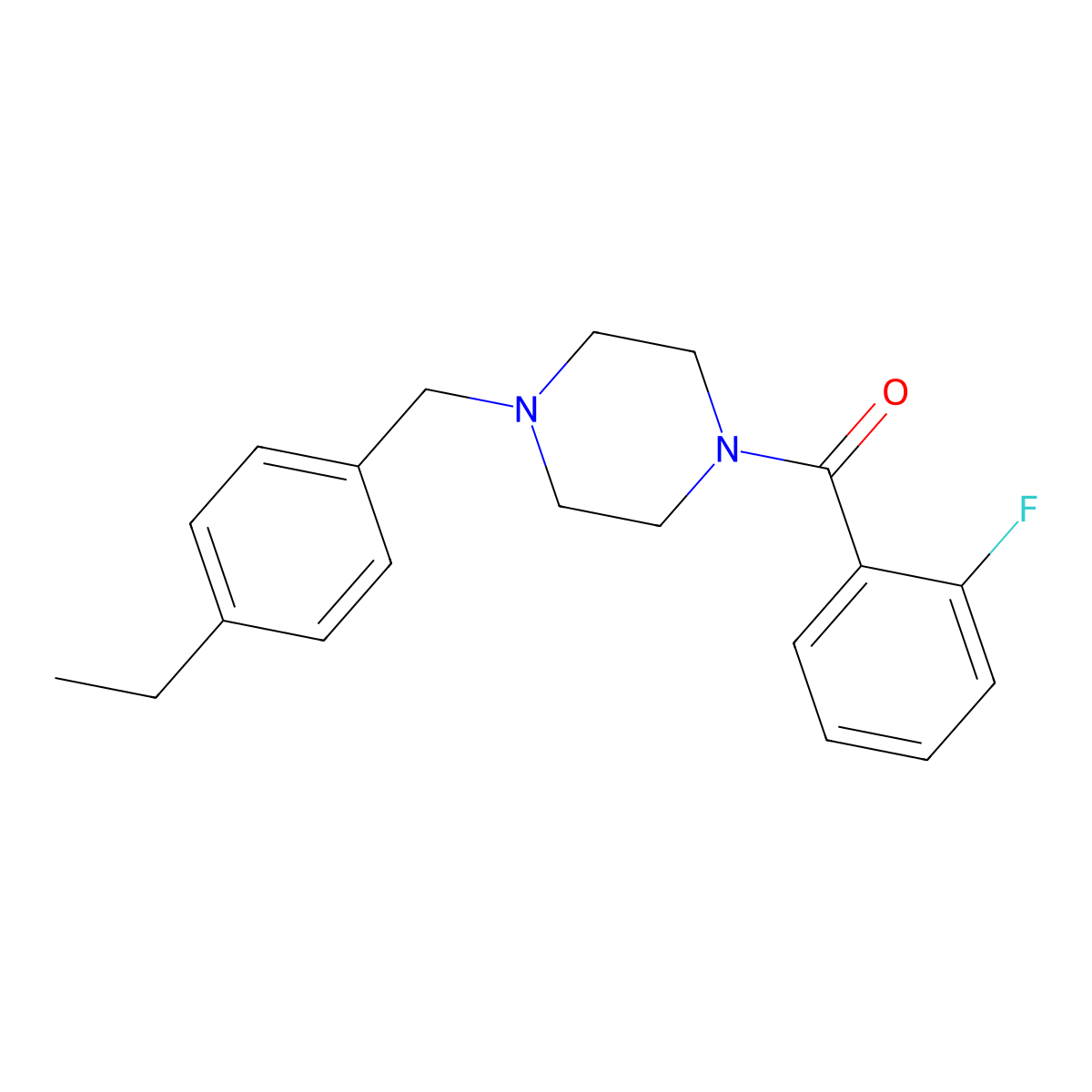 [4-(4-Ethylbenzyl)piperazin-1-yl](2-fluorophenyl)methanone molecular structure, CAS 425390-56-3
