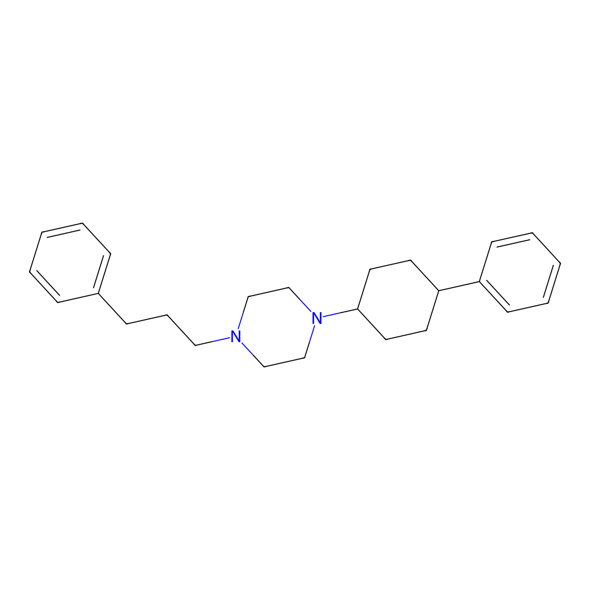 1-(4-Phenylcyclohexyl)-4-(3-phenylpropyl)piperazine molecular structure, CAS 425390-61-0