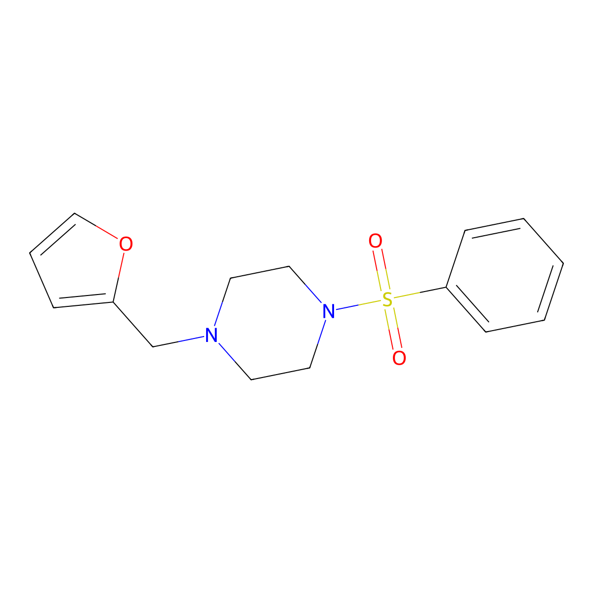 1-(Benzenesulfonyl)-4-(furan-2-ylmethyl)piperazine molecular structure, CAS 425390-89-2