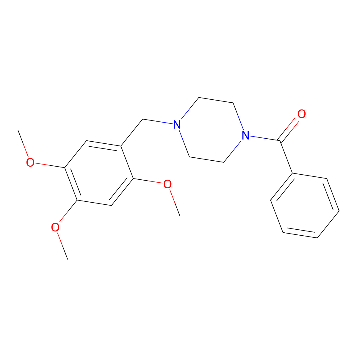 1-Benzoyl-4-(2,4,5-trimethoxybenzyl)piperazine molecular structure, CAS 425390-93-8