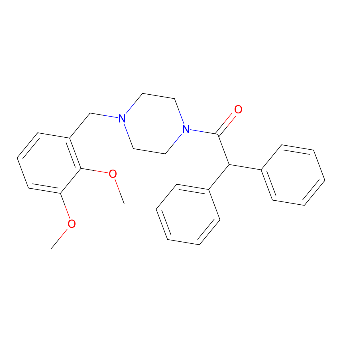 1-[4-[(2,3-Dimethoxyphenyl)methyl]piperazin-1-yl]-2,2-diphenylethanone molecular structure, CAS 425390-94-9