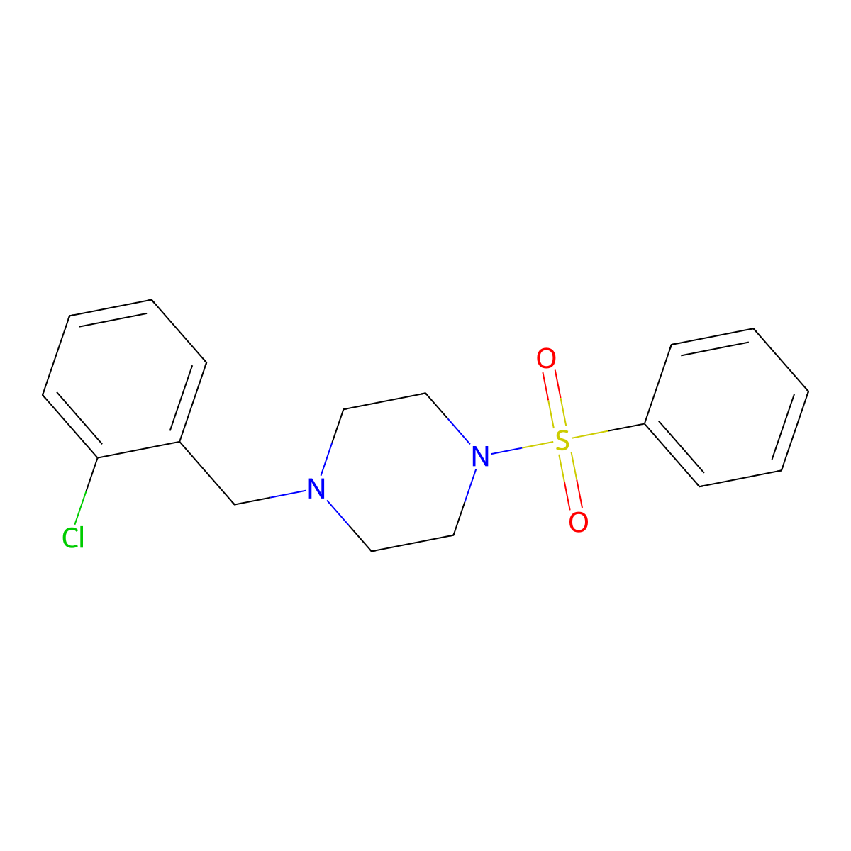 1-(2-Chlorobenzyl)-4-(phenylsulfonyl)piperazine molecular structure, CAS 425390-97-2