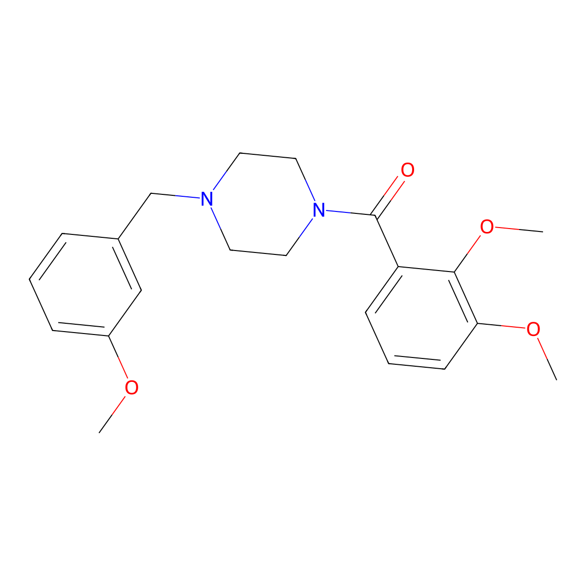 (2,3-Dimethoxyphenyl)[4-(3-methoxybenzyl)piperazin-1-yl]methanone molecular structure, CAS 425390-99-4
