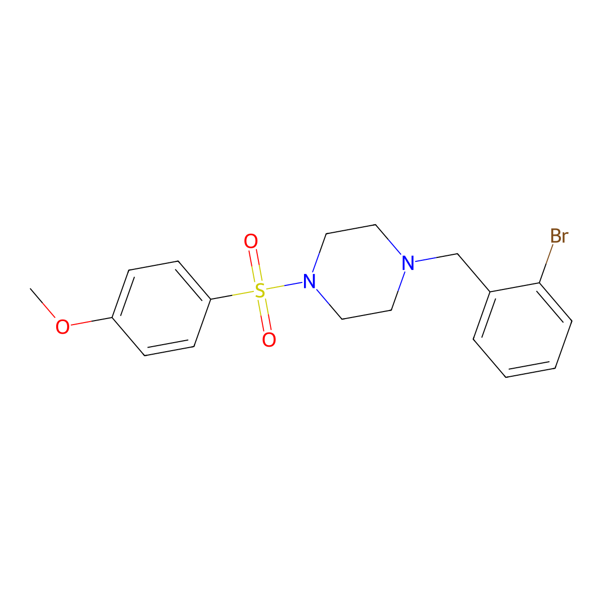 1-(2-Bromobenzyl)-4-[(4-methoxyphenyl)sulfonyl]piperazine molecular structure, CAS 425391-07-7
