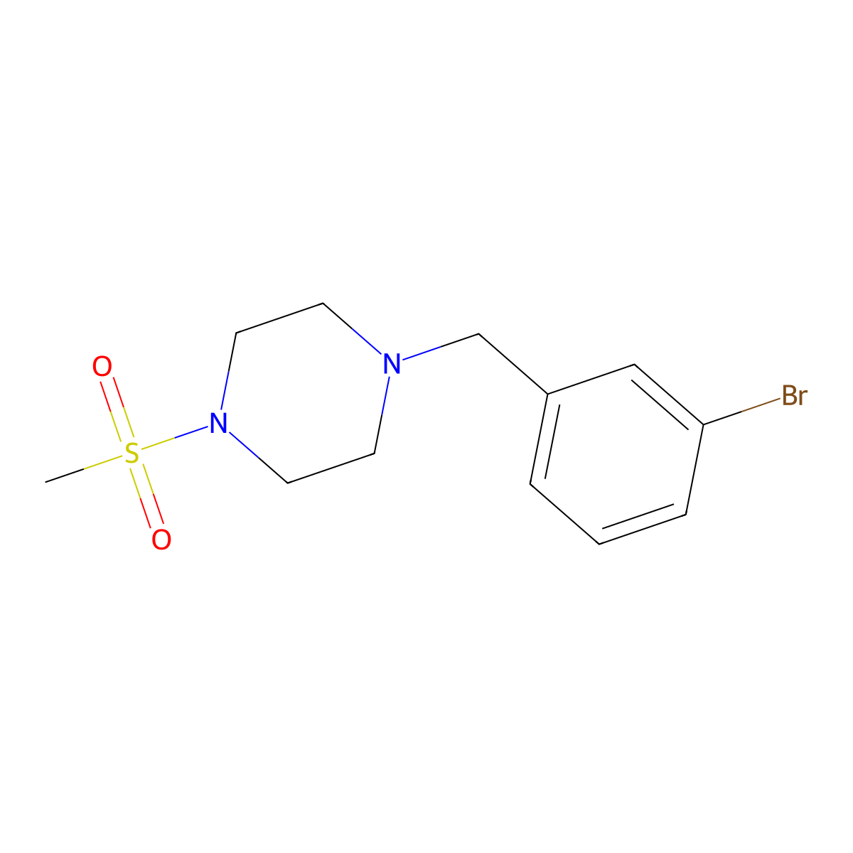 1-(3-Bromobenzyl)-4-(methylsulfonyl)piperazine molecular structure, CAS 425391-09-9