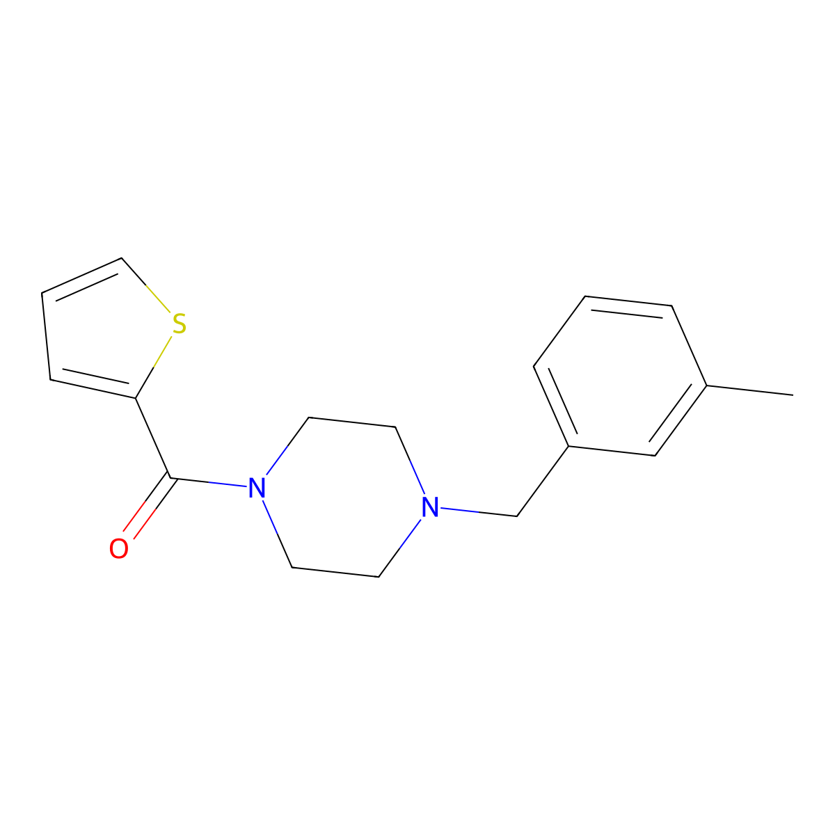 [4-(3-Methylbenzyl)piperazin-1-yl](thiophen-2-yl)methanone molecular structure, CAS 425391-14-6