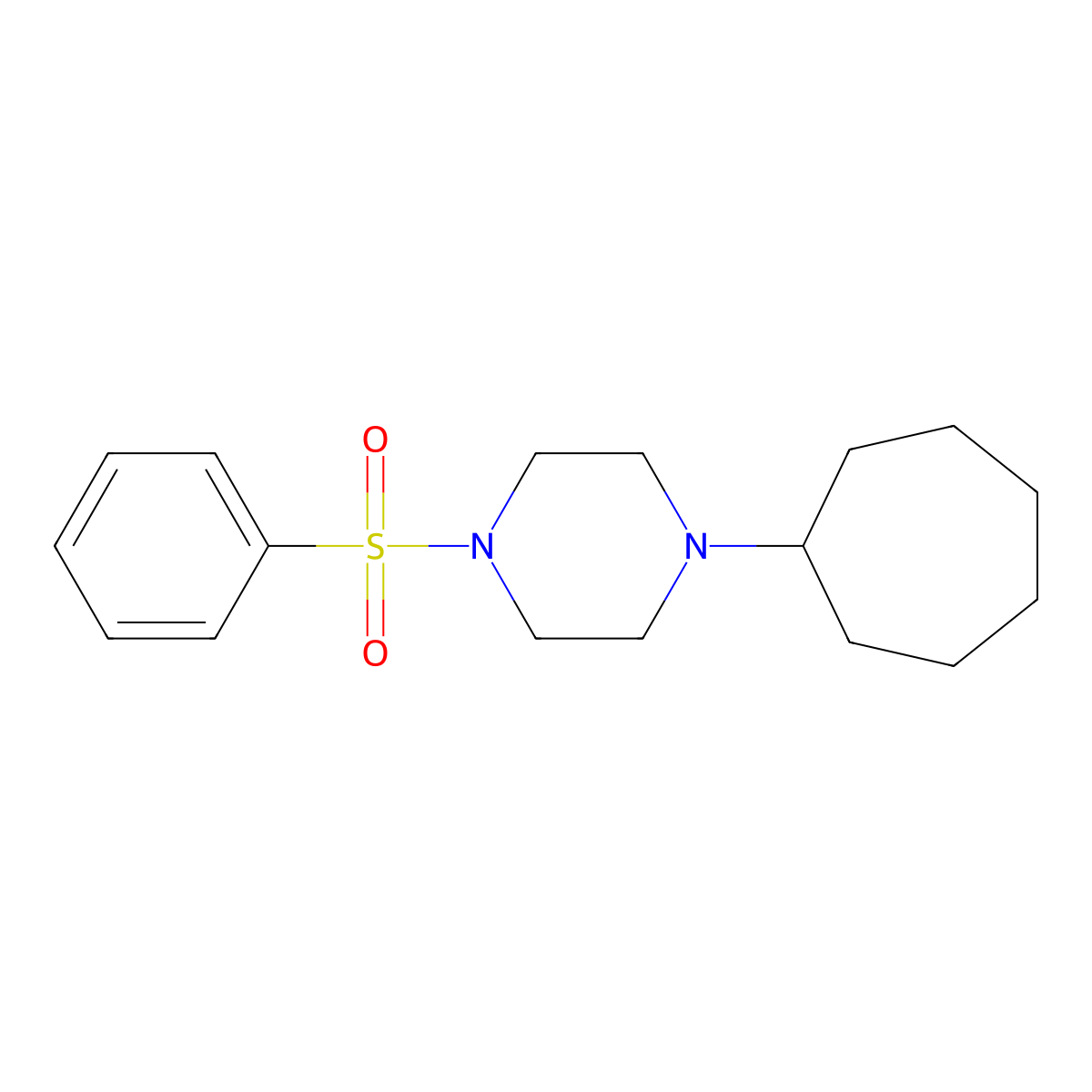 1-(Benzenesulfonyl)-4-cycloheptylpiperazine molecular structure, CAS 425391-15-7