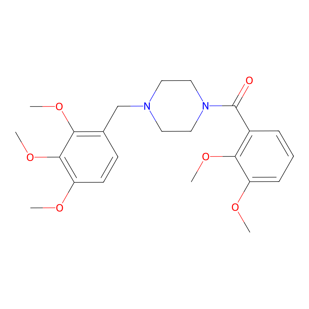 (2,3-Dimethoxyphenyl)-[4-[(2,3,4-trimethoxyphenyl)methyl]piperazin-1-yl]methanone molecular structure, CAS 425391-17-9