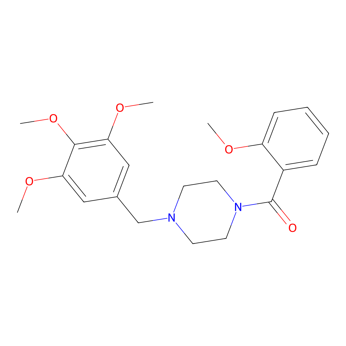 (2-Methoxyphenyl)-[4-[(3,4,5-trimethoxyphenyl)methyl]piperazin-1-yl]methanone molecular structure, CAS 425391-18-0