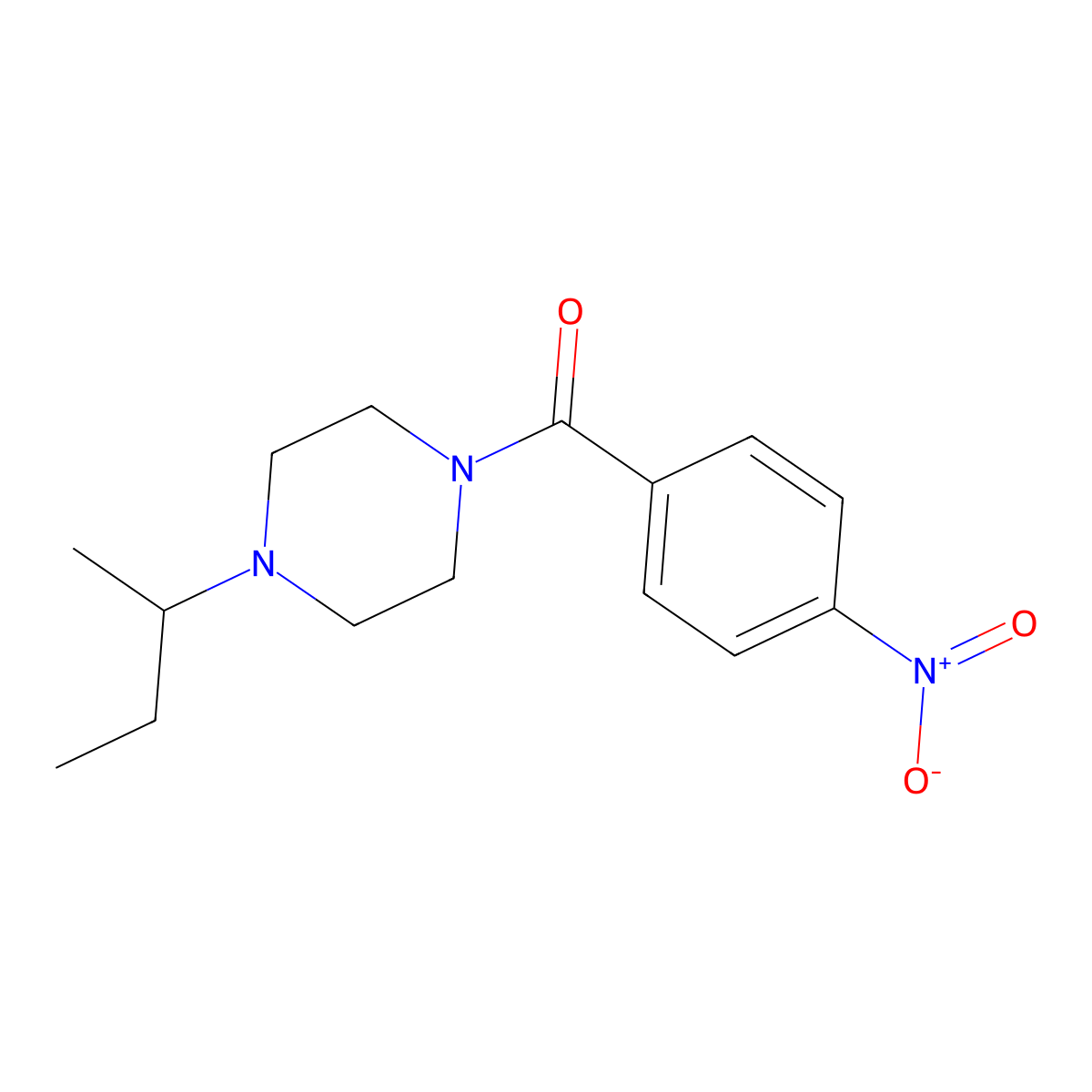 1-Sec-butyl-4-(4-nitrobenzoyl)piperazine molecular structure, CAS 425391-32-8
