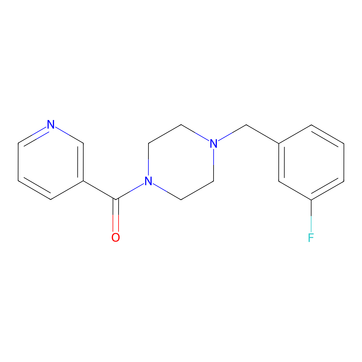 [4-(3-Fluorobenzyl)piperazin-1-yl](pyridin-3-yl)methanone molecular structure, CAS 425391-37-3