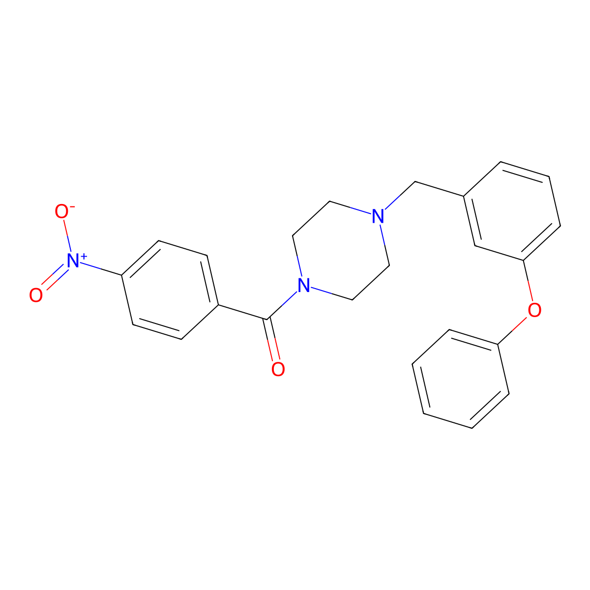 1-(4-Nitrobenzoyl)-4-(3-phenoxybenzyl)piperazine molecular structure, CAS 425391-45-3