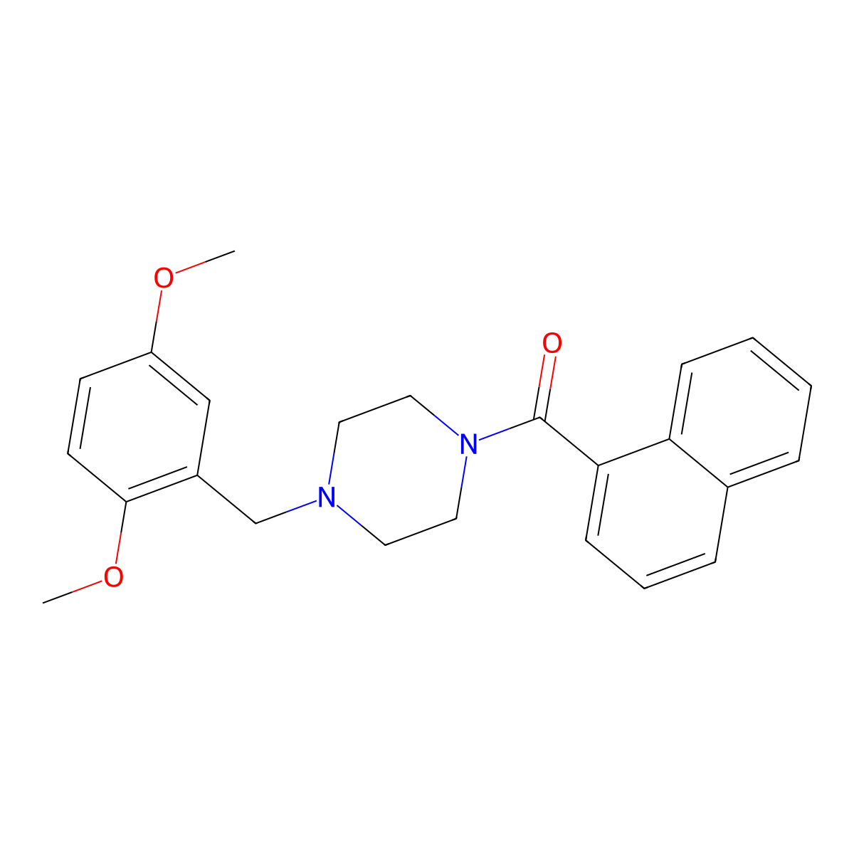[4-[(2,5-Dimethoxyphenyl)methyl]piperazin-1-yl]-naphthalen-1-ylmethanone molecular structure, CAS 425391-51-1