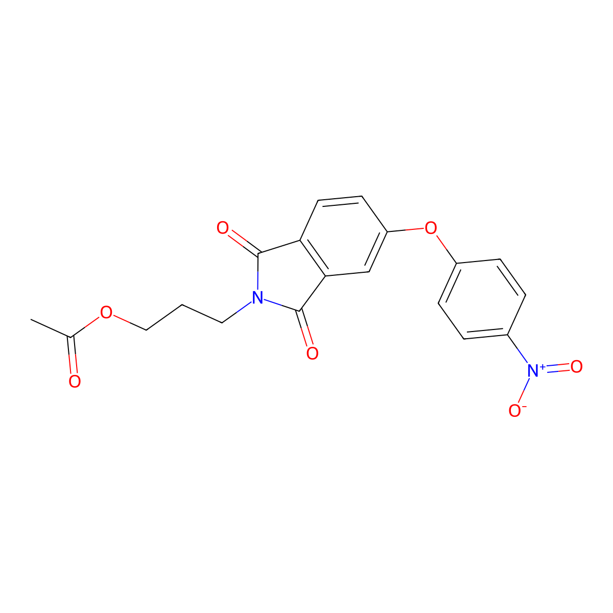 3-[5-(4-nitrophenoxy)-1,3-dioxo-1,3-dihydro-2H-isoindol-2-yl]propyl acetate molecular structure, CAS 425391-60-2