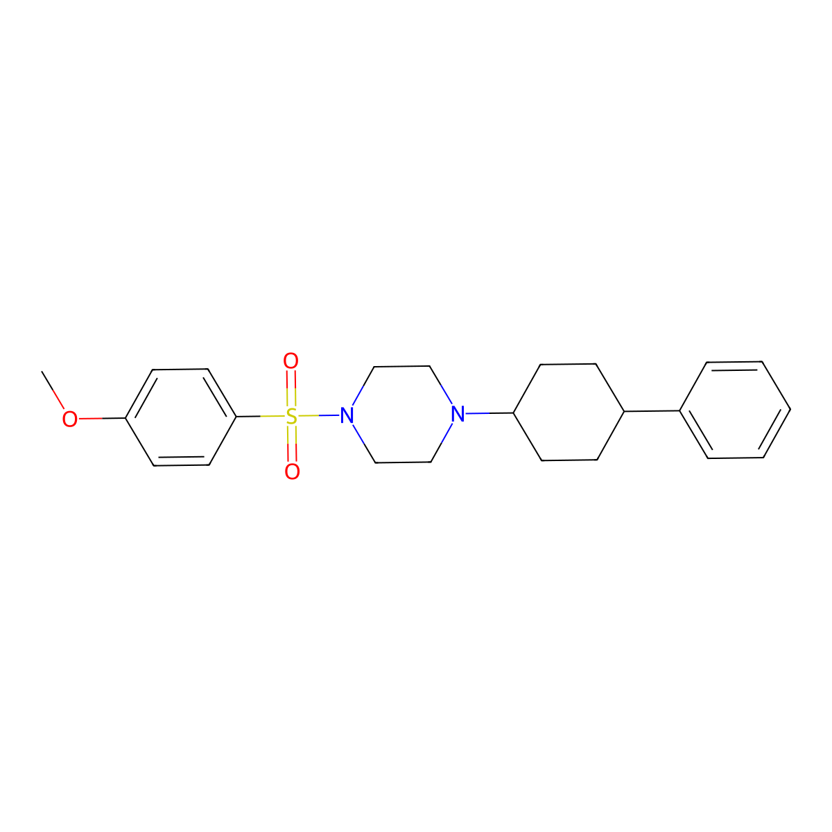 1-(4-Methoxyphenyl)sulfonyl-4-(4-phenylcyclohexyl)piperazine molecular structure, CAS 425391-61-3