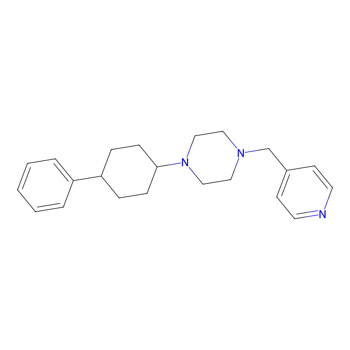 1-(4-Phenylcyclohexyl)-4-(pyridin-4-ylmethyl)piperazine molecular structure, CAS 425391-65-7