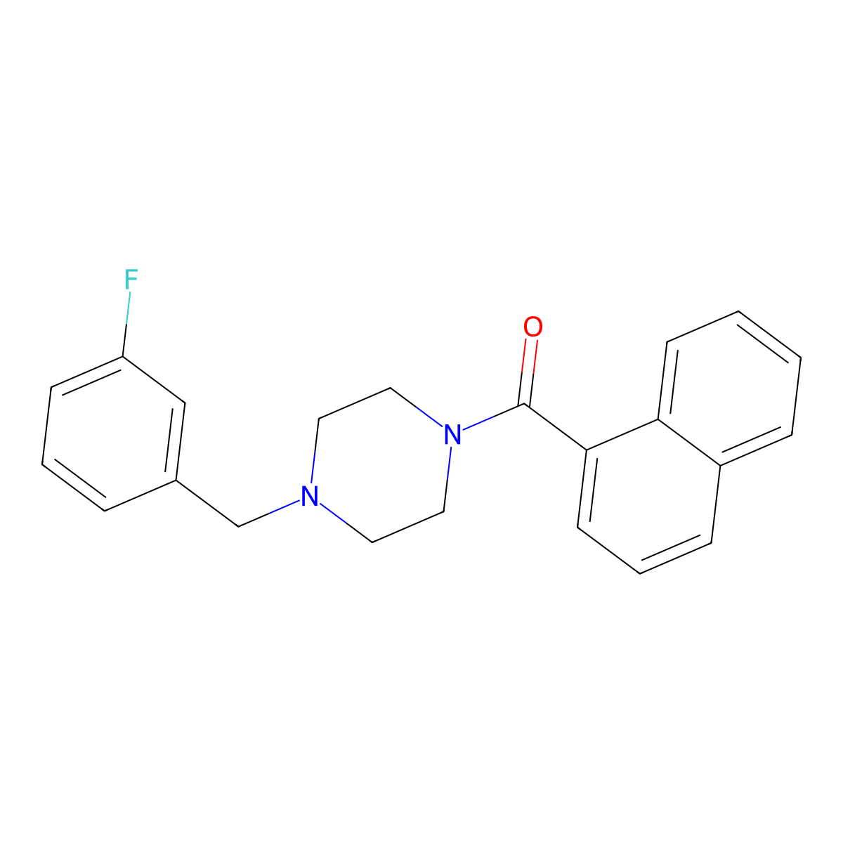 [4-(3-Fluorobenzyl)piperazin-1-yl](naphthalen-1-yl)methanone molecular structure, CAS 425391-78-2