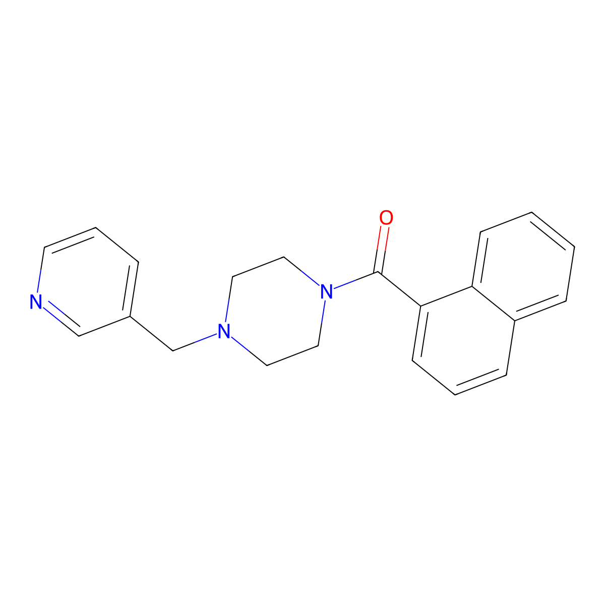 Naphthalen-1-yl-[4-(pyridin-3-ylmethyl)piperazin-1-yl]methanone molecular structure, CAS 425391-80-6