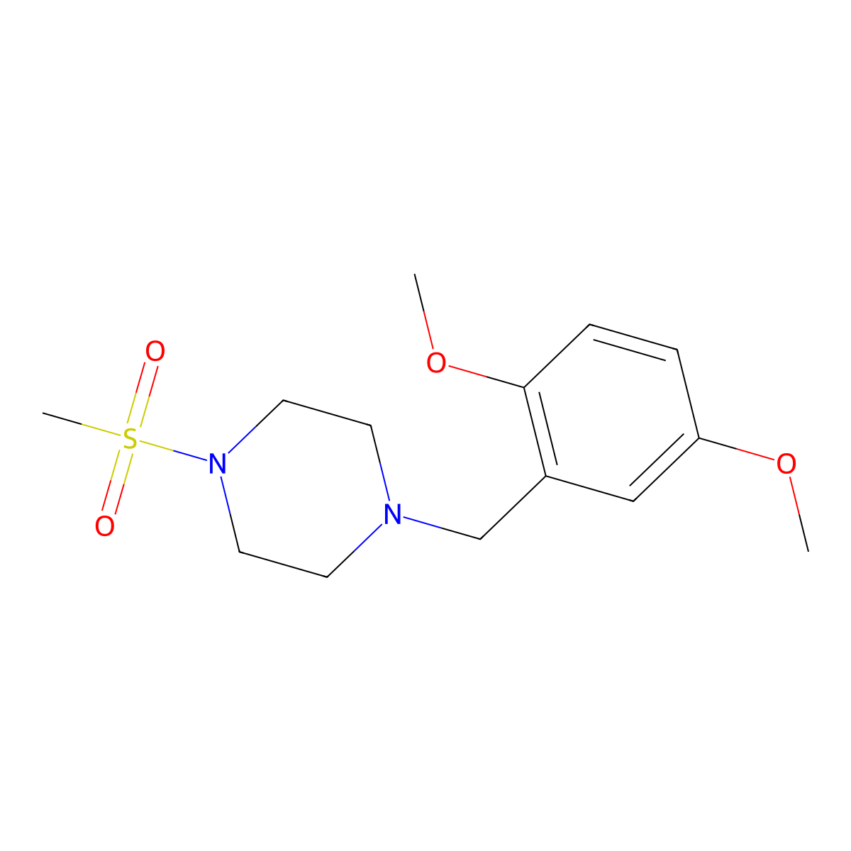 1-(2,5-Dimethoxybenzyl)-4-(methylsulfonyl)piperazine molecular structure, CAS 425391-82-8