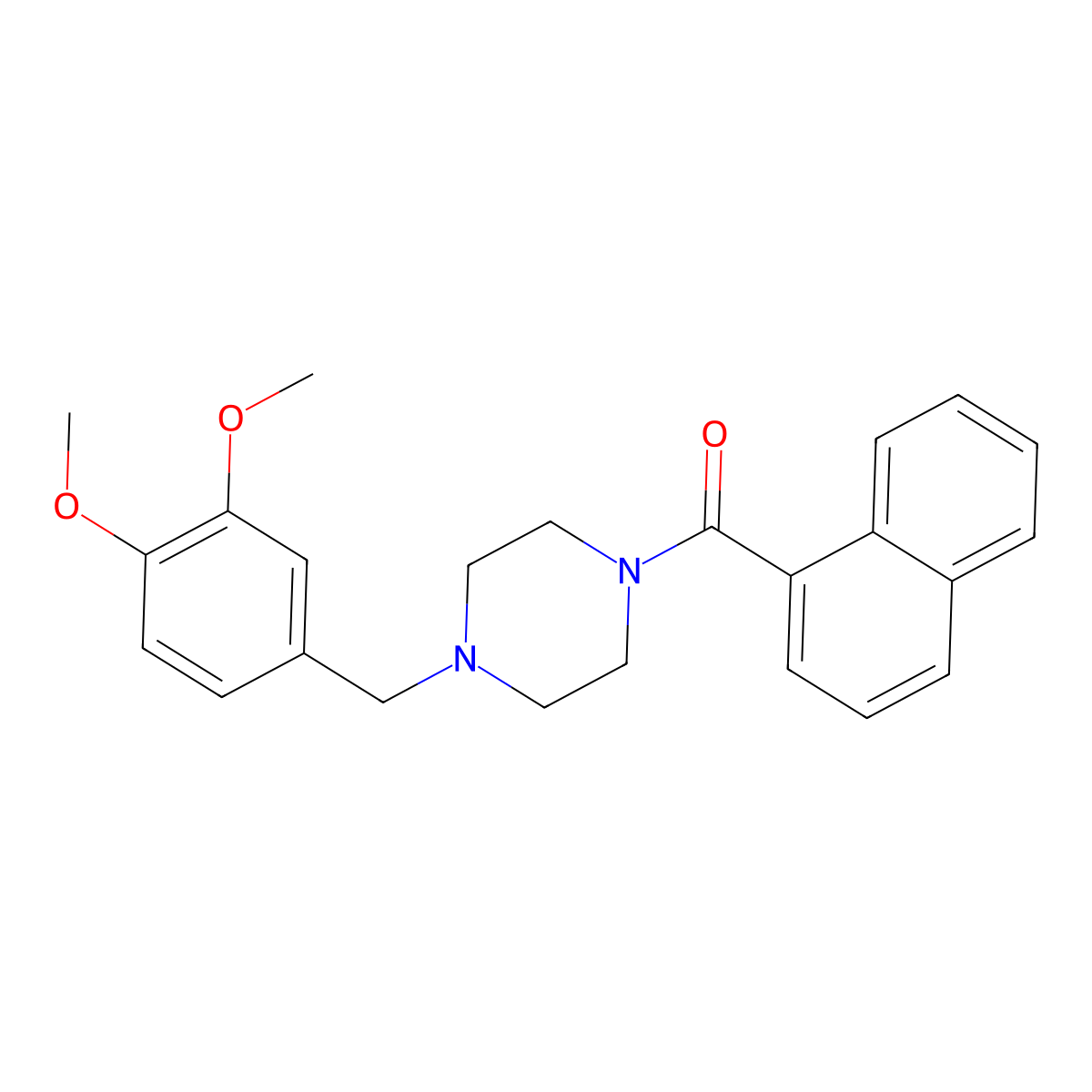 1-(3,4-Dimethoxybenzyl)-4-(1-naphthoyl)piperazine molecular structure, CAS 425391-85-1