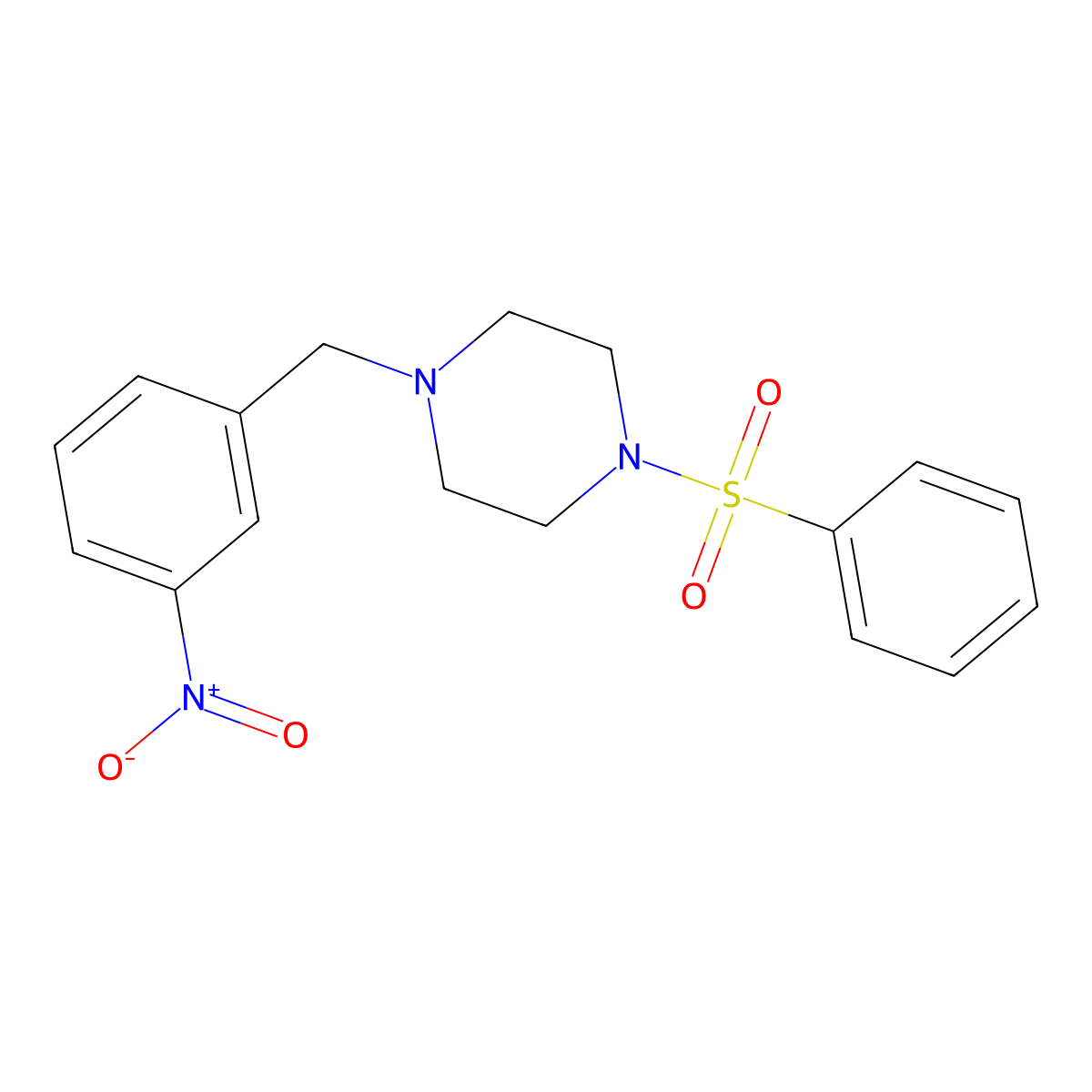 1-(3-Nitrobenzyl)-4-(phenylsulfonyl)piperazine molecular structure, CAS 425392-22-9