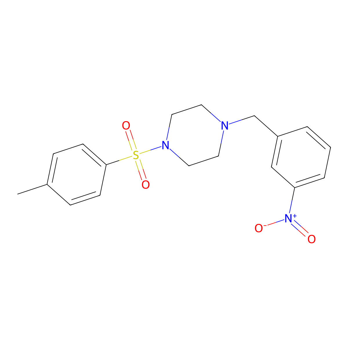 1-(4-Methylphenyl)sulfonyl-4-[(3-nitrophenyl)methyl]piperazine molecular structure, CAS 425392-32-1