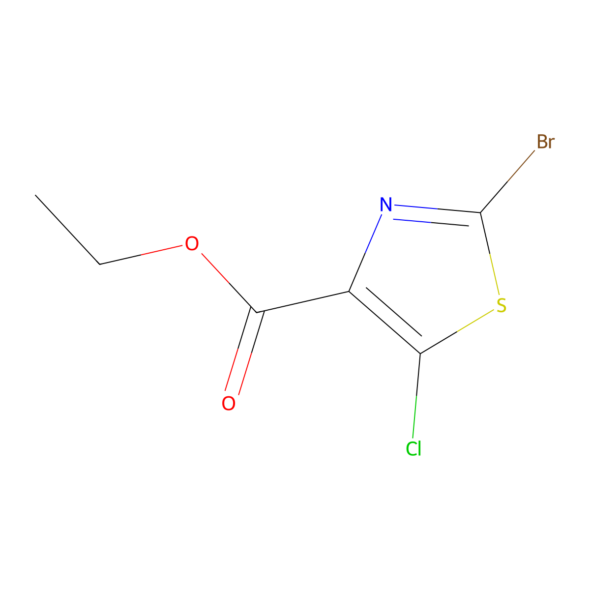 Ethyl 2-bromo-5-chloro-1,3-thiazole-4-carboxylate molecular structure, CAS 425392-44-5