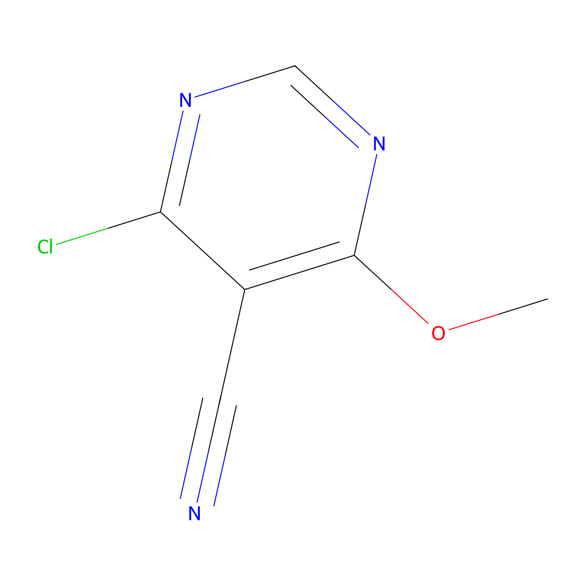 4-Chloro-6-methoxypyrimidine-5-carbonitrile molecular structure, CAS 425394-86-1