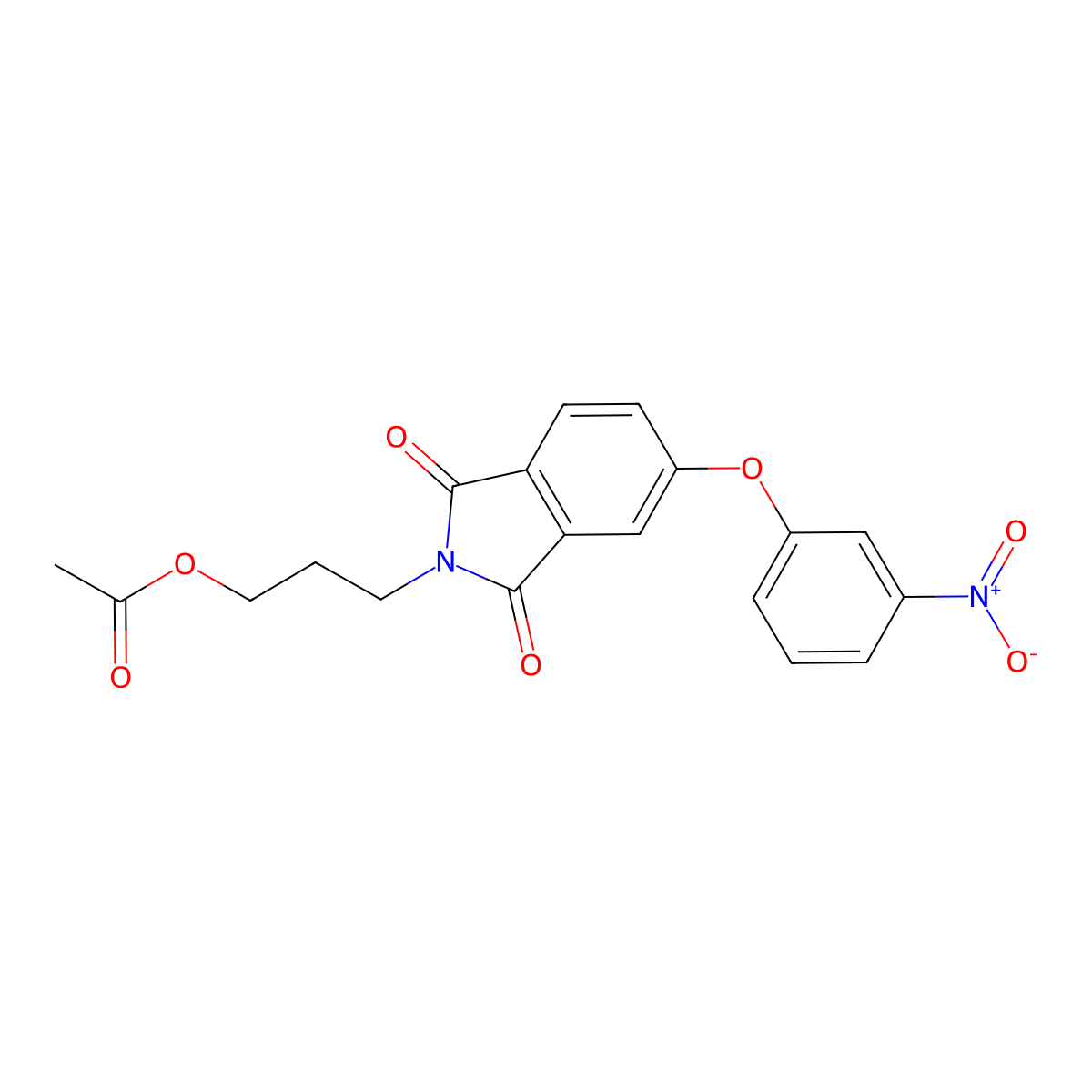 3-[5-(3-nitrophenoxy)-1,3-dioxo-1,3-dihydro-2H-isoindol-2-yl]propyl acetate molecular structure, CAS 425395-15-9