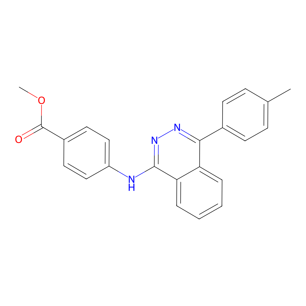 Methyl 4-{[4-(4-methylphenyl)phthalazin-1-yl]amino}benzoate molecular structure, CAS 425395-27-3