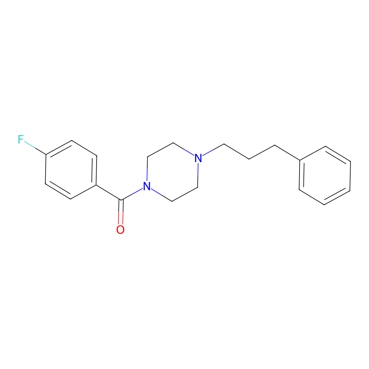 1-(4-Fluorobenzoyl)-4-(3-phenylpropyl)piperazine molecular structure, CAS 425395-38-6